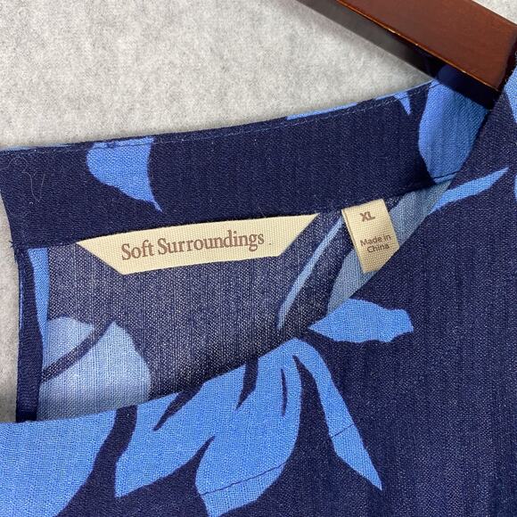 Soft Surroundings Into The Blues Oceo Gauze Tunic Size XL - Picture 9 of 10